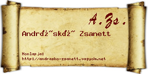 Andráskó Zsanett névjegykártya