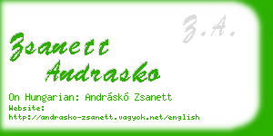zsanett andrasko business card