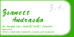 zsanett andrasko business card